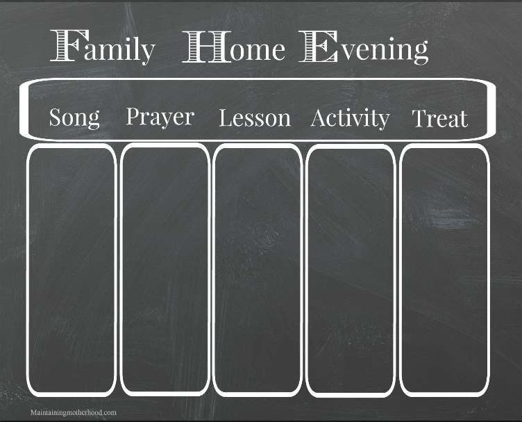 Family Home Evening Chart Printable