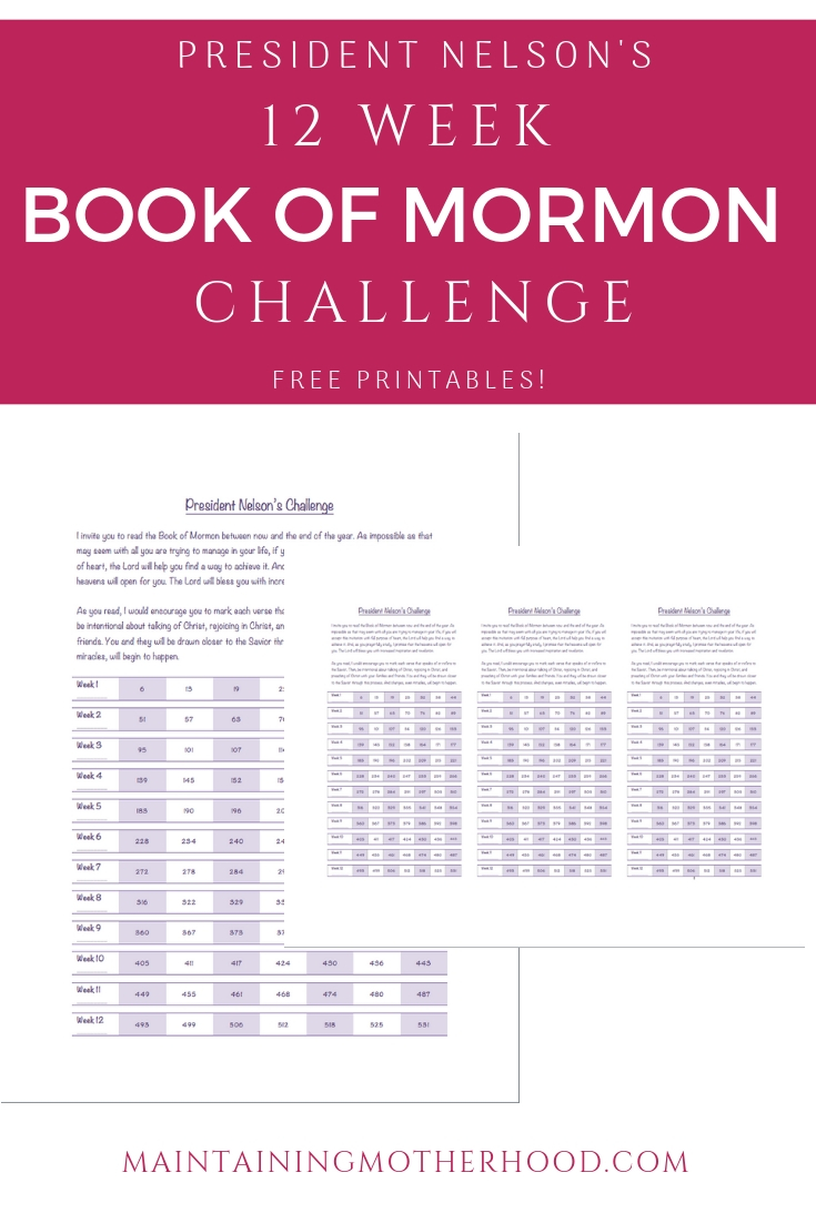 Book Of Mormon Challenge 2018 Chart