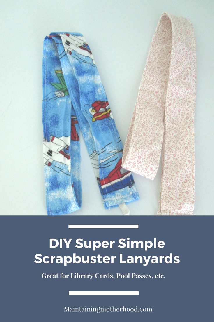 Are you tired of losing Library cards? Here's a DIY scrapbuster lanyard to help you and your kids keep track of them!