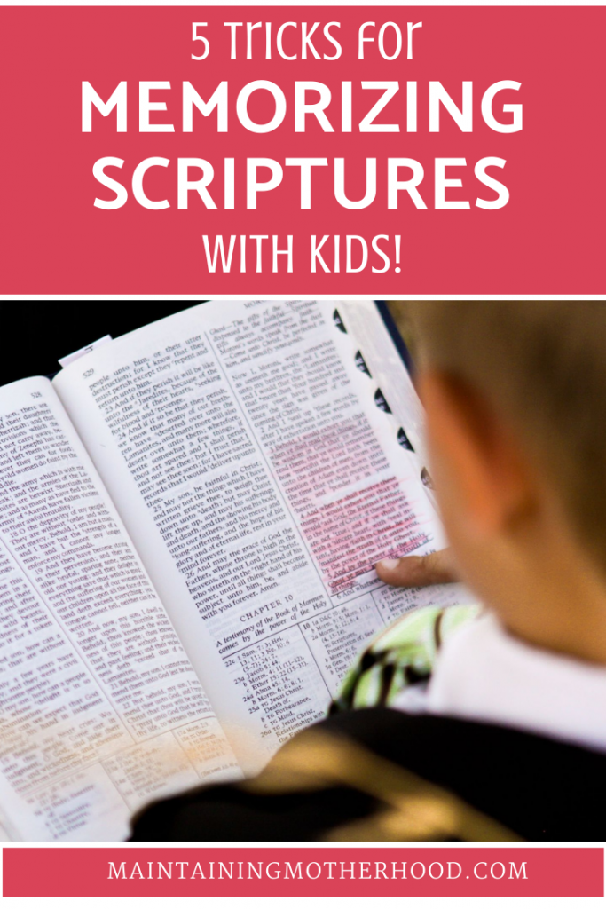 Memorizing scriptures with kids doesn't have to be difficult! Here are some ideas and tips to get you started on memorizing scriptures today!