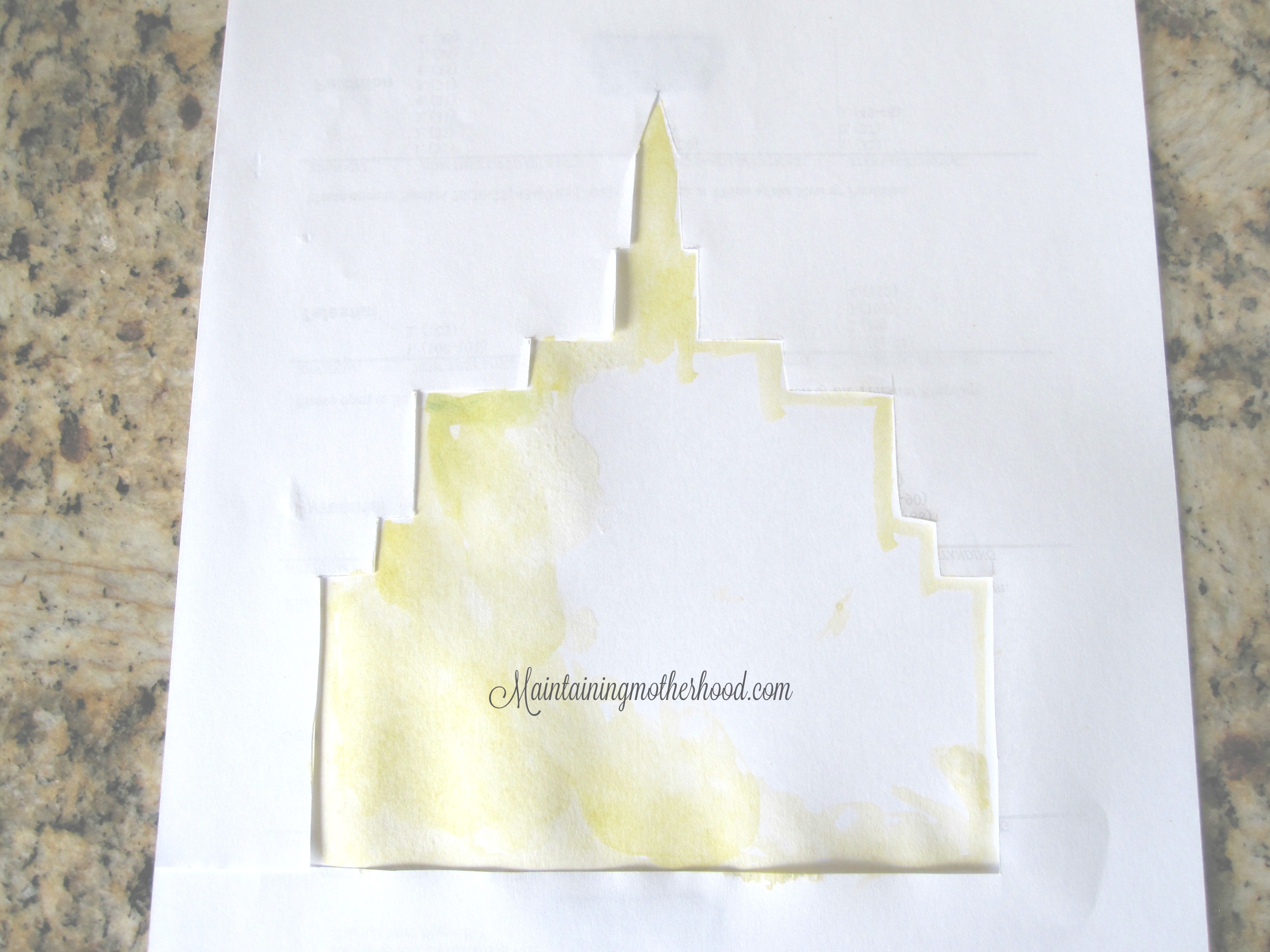 Payson Temple Watercolor Temple Silhouette DIY