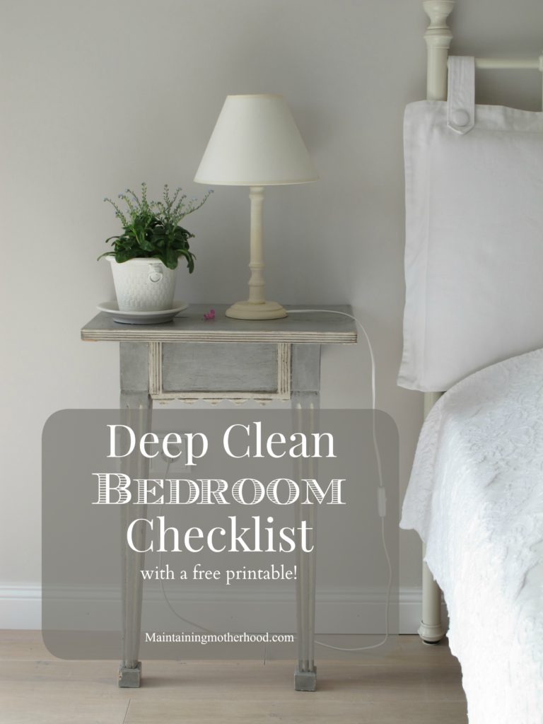 This month's challenge is to deep clean bedrooms. Follow the free printable so you don't miss any steps in keeping your bedrooms clean and organized!