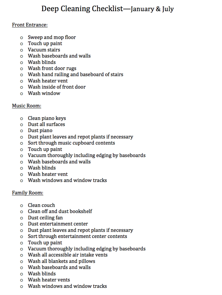 It can be tough managing all of the housekeeping! Use either the in-depth or general Deep Clean Main Living Area Checklist to stay on top of housework!