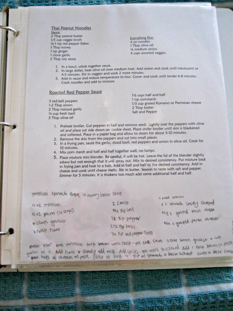 What's for dinner? Organizing recipes into a Family Cookbook can help you easily choose your favorite cheap, easy, and healthy recipes to cook.