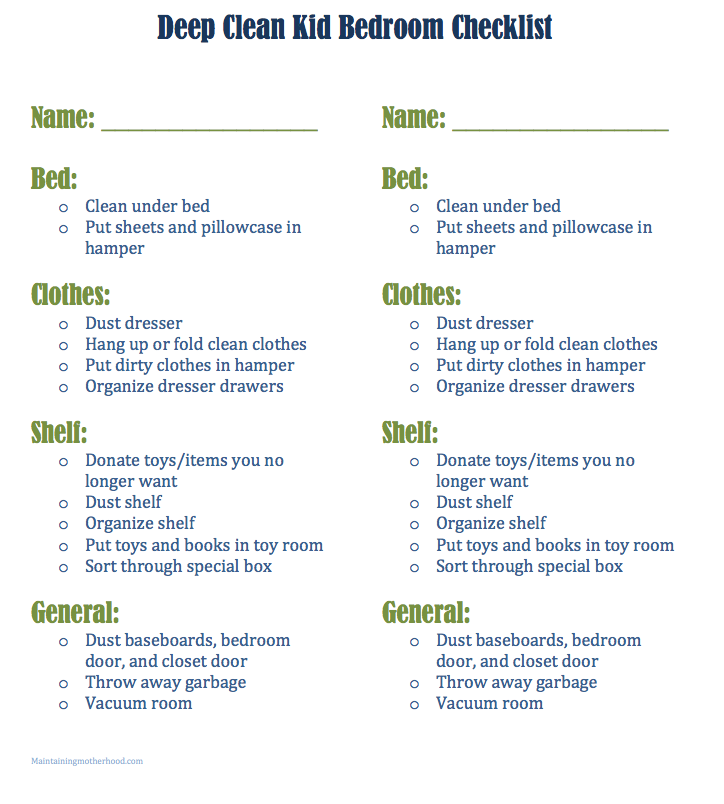 Do your kids have messy bedrooms? Use this Clean Bedroom Checklist for Kids so their rooms stay clean according to your standards!