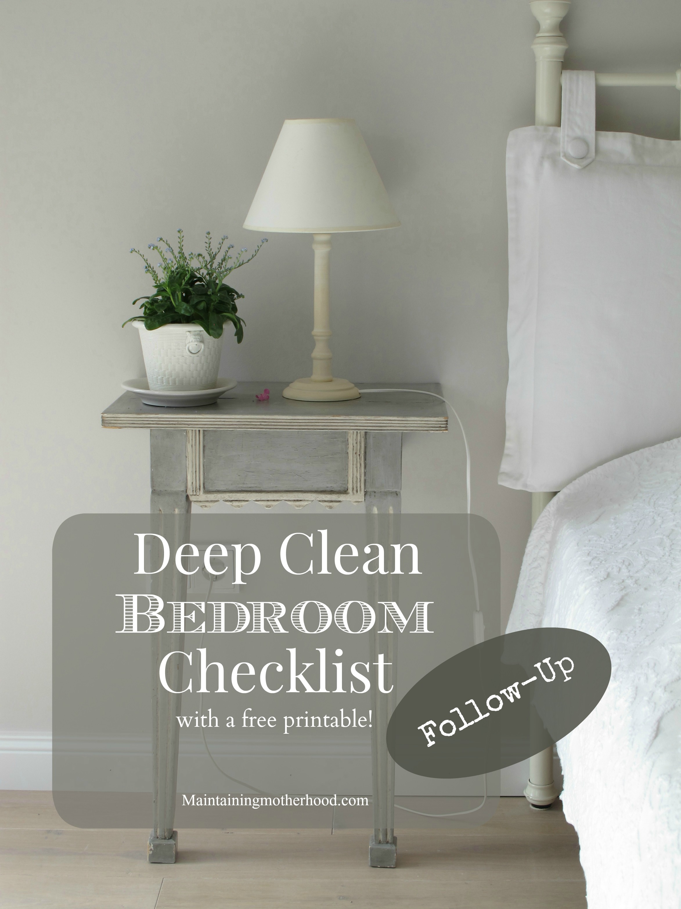 Check out my March Deep Clean Bedroom Follow-Up. Look over my Bedroom Deep Clean list. See what a difference it made for me, and try it for yourself!