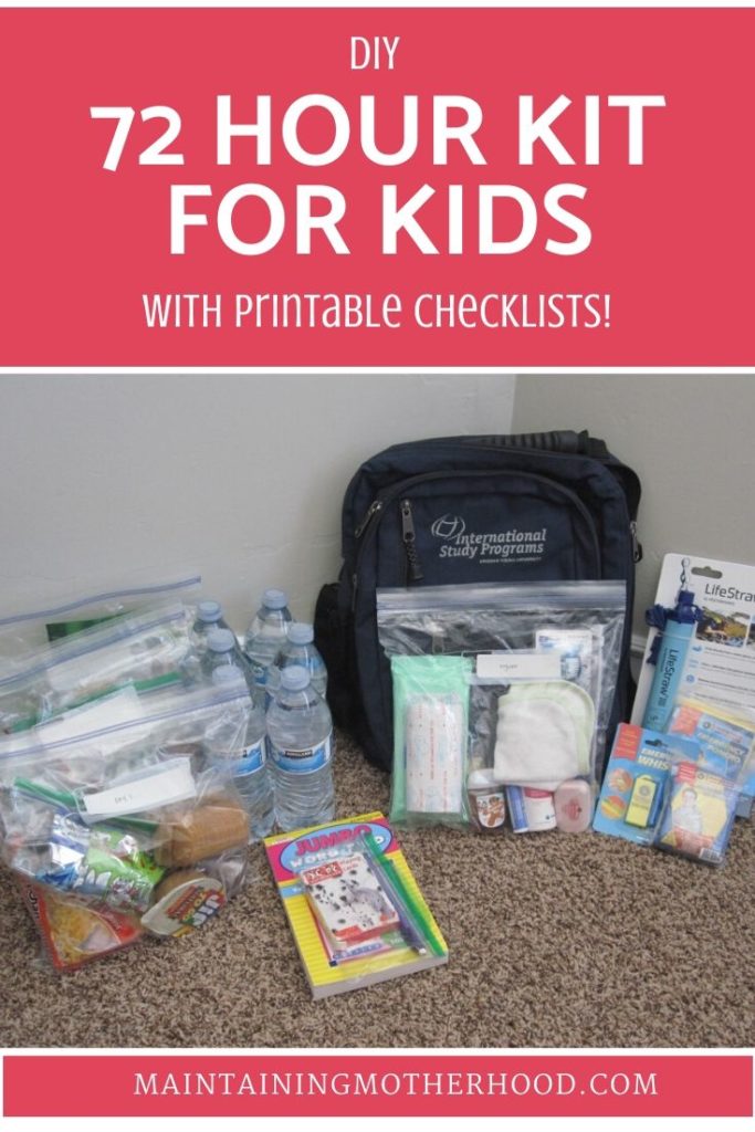 Do you have 72 Hour Kits? Follow the simple checklist and menu plan to put together everything you need for a 72 Hour Kit for Kids today!