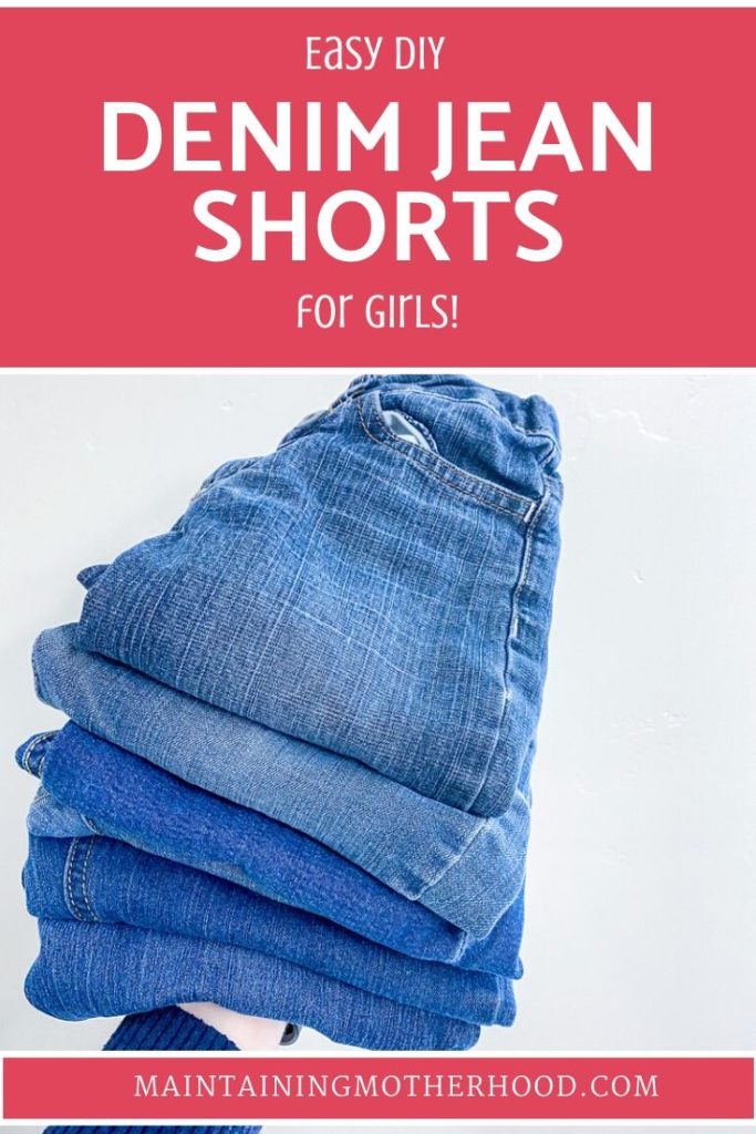 Looking for some comfortable and durable jean shorts? Why not use your favorite jeans with the worn out knee for some great DIY denim jean shorts?