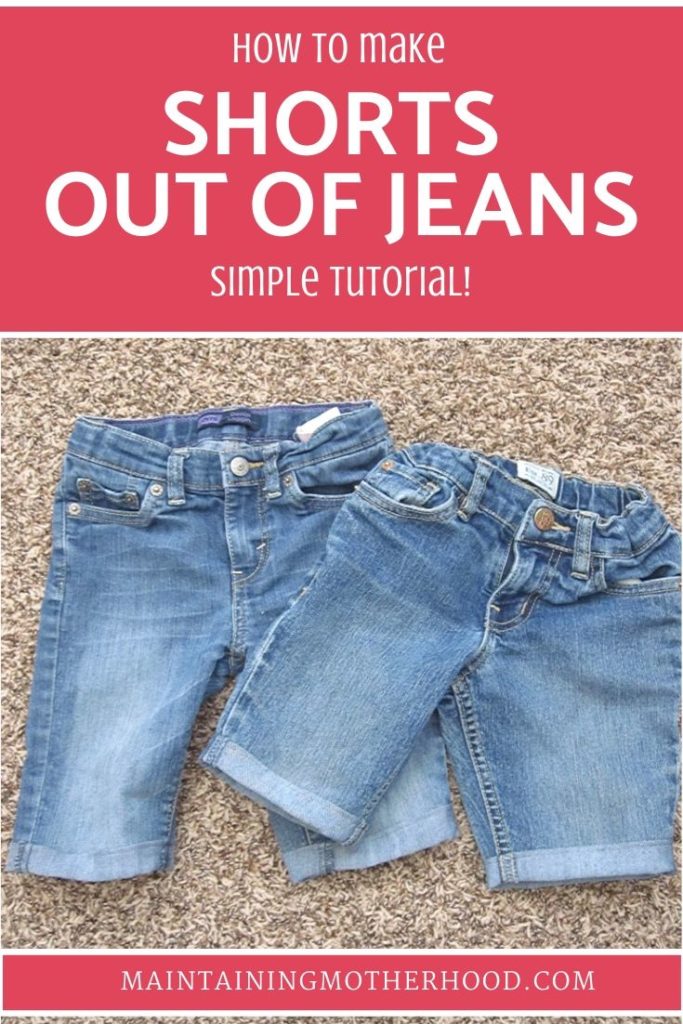 Looking for some comfortable and durable jean shorts? Why not use your favorite jeans with the worn out knee for some great DIY denim jean shorts?