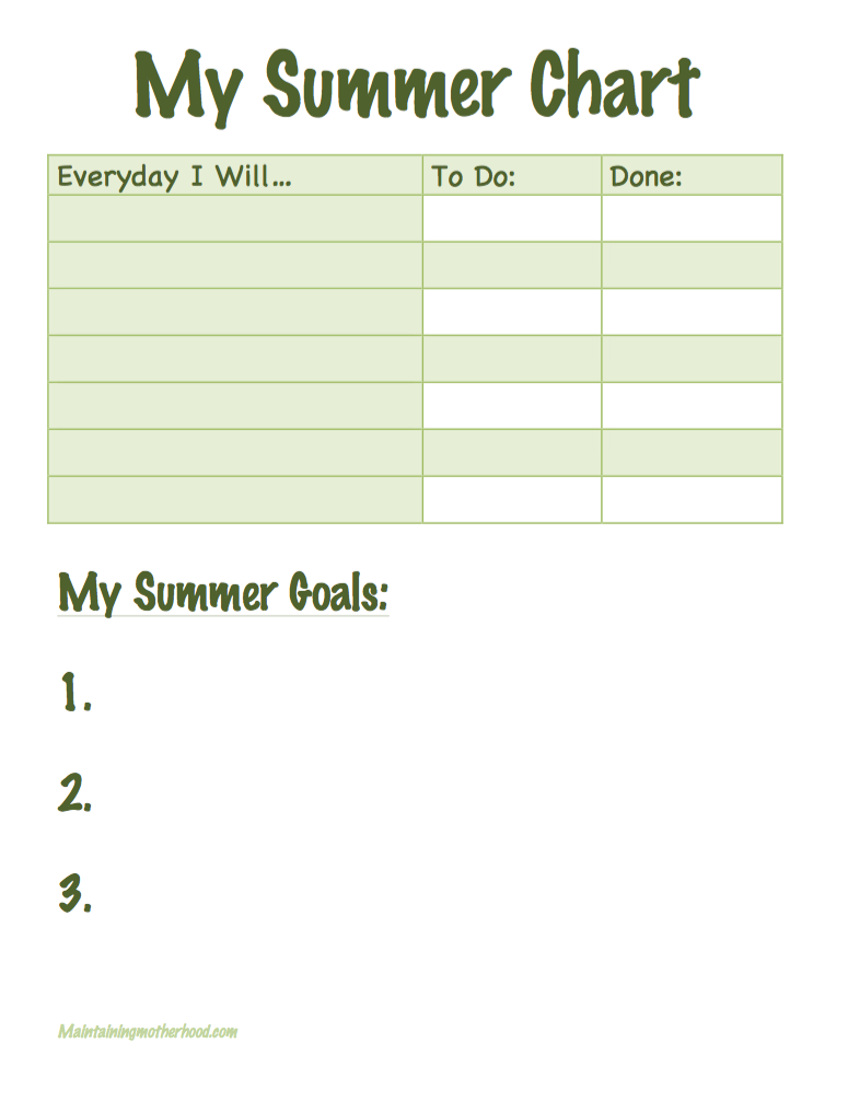 Looking for a great way to keep kids motivated and on track this summer? A Kid's Summer Contract will help kids complete tasks, set goals, and have fun!