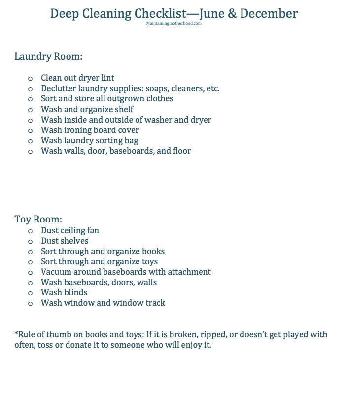 Are your laundry and toys out of control? Follow these simple Deep Clean Laundry Room and Toy Room checklists to whip these areas into shape in no time!