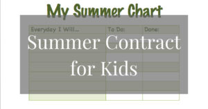 Summer Contract for Kids – Maintaining Motherhood
