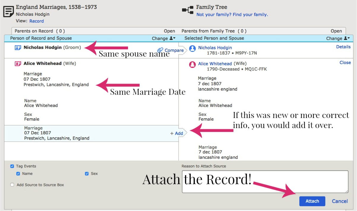 Are you confused about attaching a Record Hint in FamilySearch? Learn all about Record Hints: why they are important, and how to find and attach them!