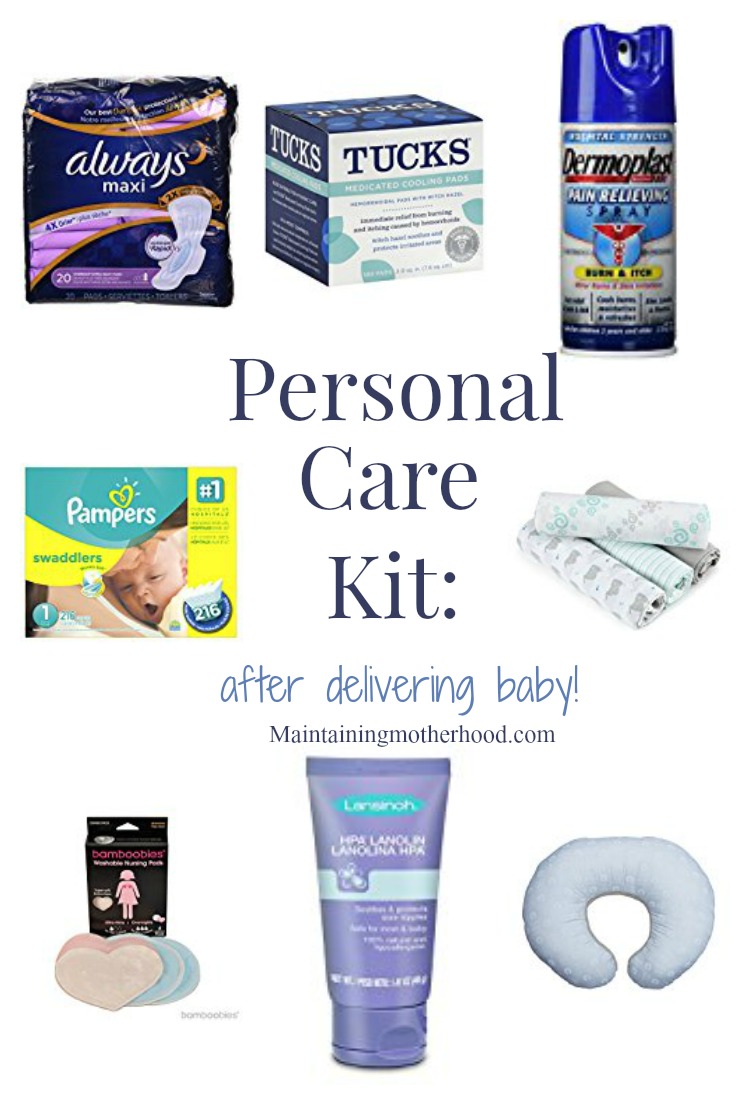 Having a baby soon? Check out this list of items for a personal care kit to have everything you need on hand before you come home with baby!