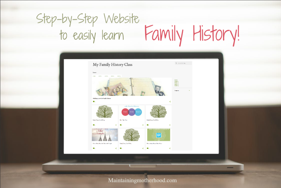 Have you enjoyed the Family History Series? Quickly access all the information taught on my Family History Class Website.