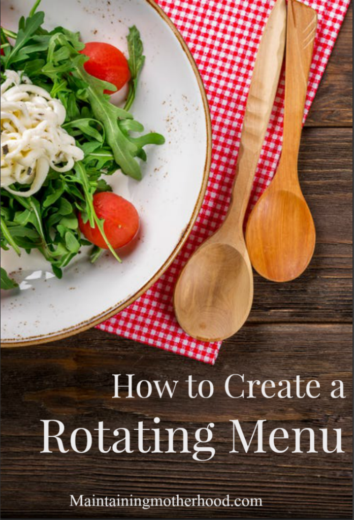 Rotating Menu Maintaining Motherhood