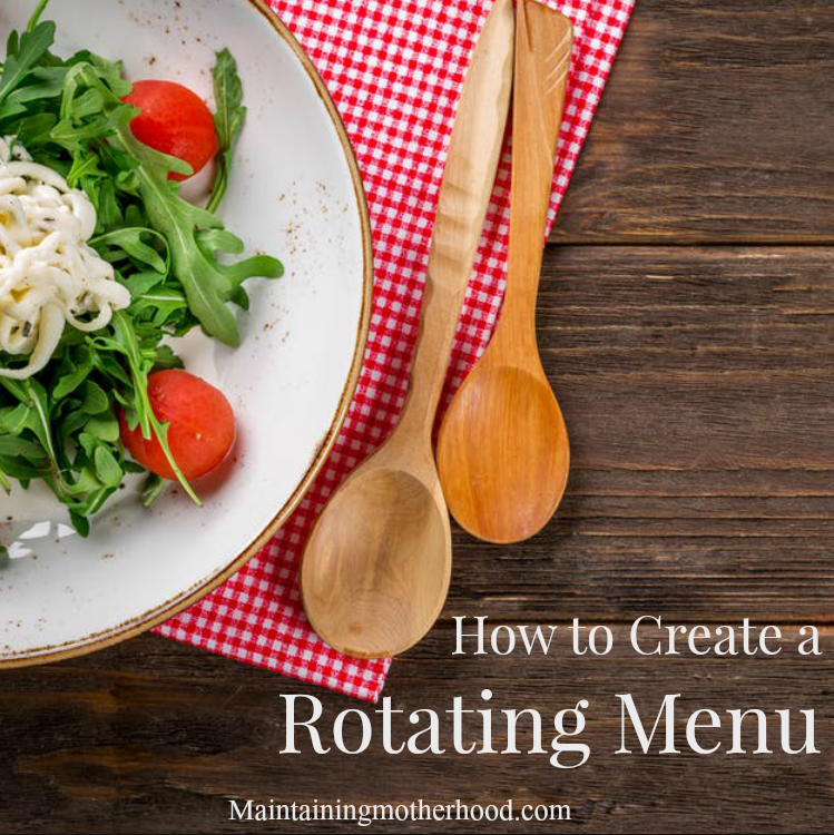 Do you get tired of getting asked "what's for dinner"? Check out this great series on how to build and implement a rotating menu that works for your family!