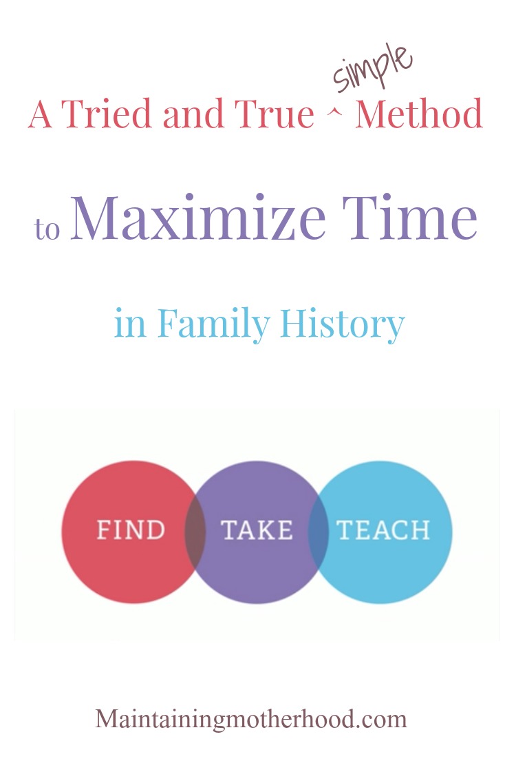 Are you interested in doing Family History work, but don't have much time? Use this tried and true formula to maximize your time to find, take, teach!