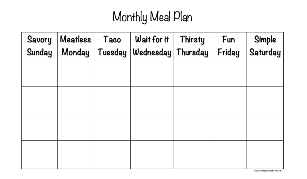 Meal Planning with Theme Nights – Maintaining Motherhood