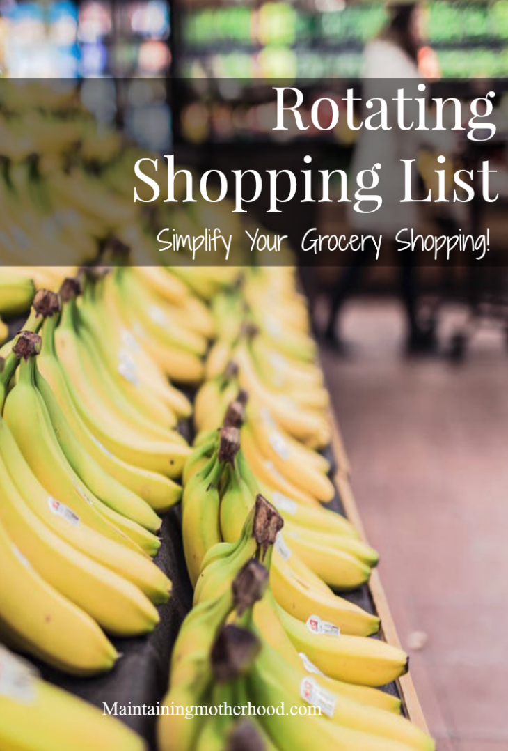 The best way to ensure successful, efficient, and infrequent grocery shopping trips is by planning out your trip before with a great rotating shopping list!