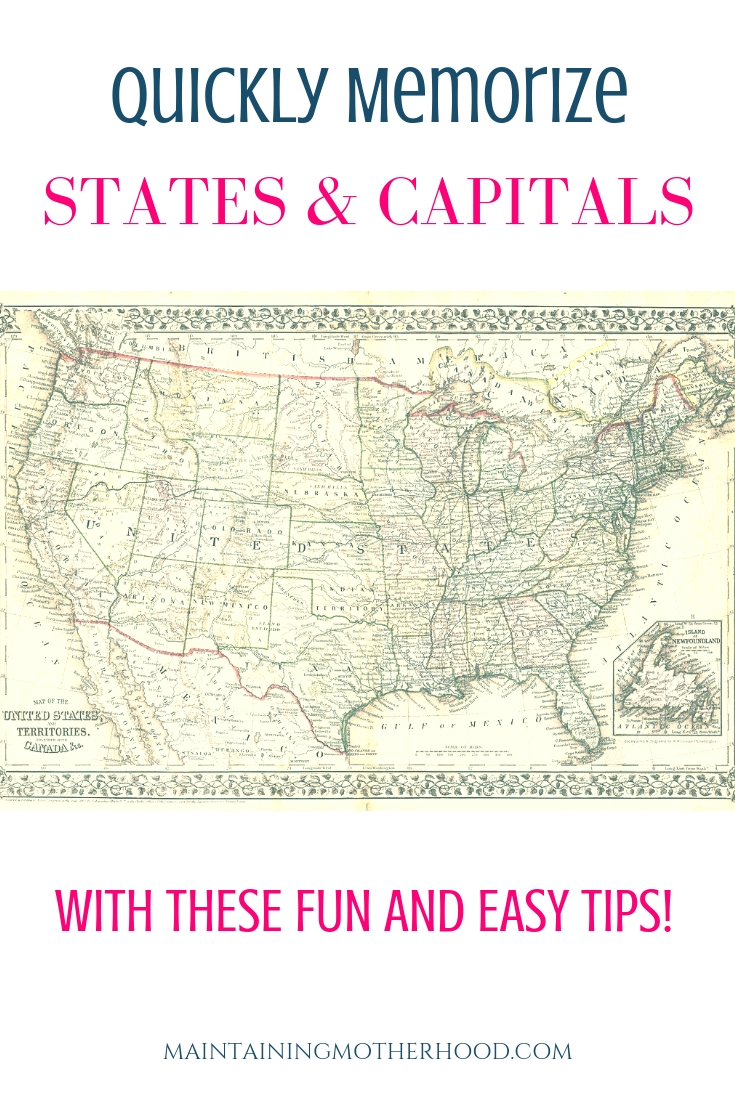 Looking for a trick to quickly memorize States and Capitals? Learn how you can teach even your youngest kids to easily memorize the States and Capitals!