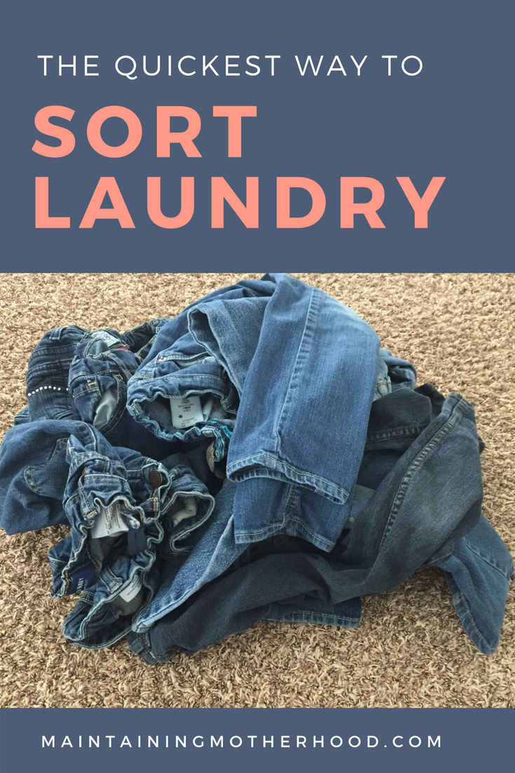 Do you dread sorting the laundry after washing, especially when you have a whole load of jeans in a large family? Try this quick trick to quickly sort laundry. It's so simple, even your kids can sort the laundry!