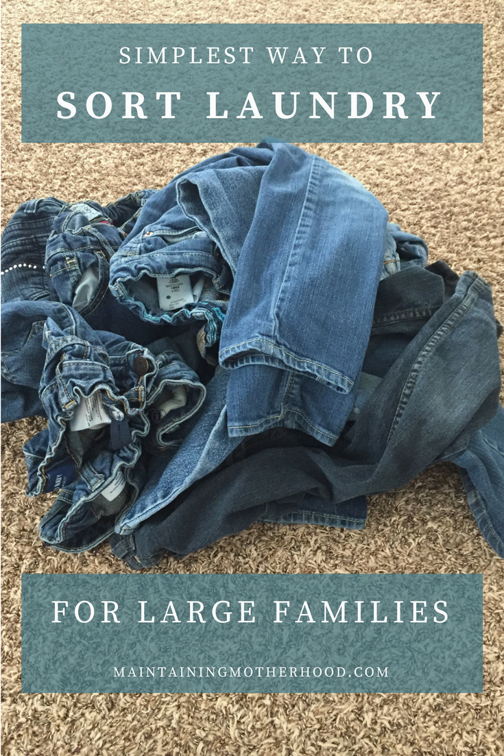 Do you dread sorting the laundry after washing, especially when you have a whole load of jeans in a large family? Try this quick trick to quickly sort laundry. It's so simple, even your kids can sort the laundry!