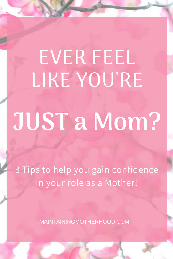 Do you ever feel like you are JUST a mom? There are so many days where being a mom is by far the most thankless job in the world! Here are 3 tips to help you stand confident in being a Mother!