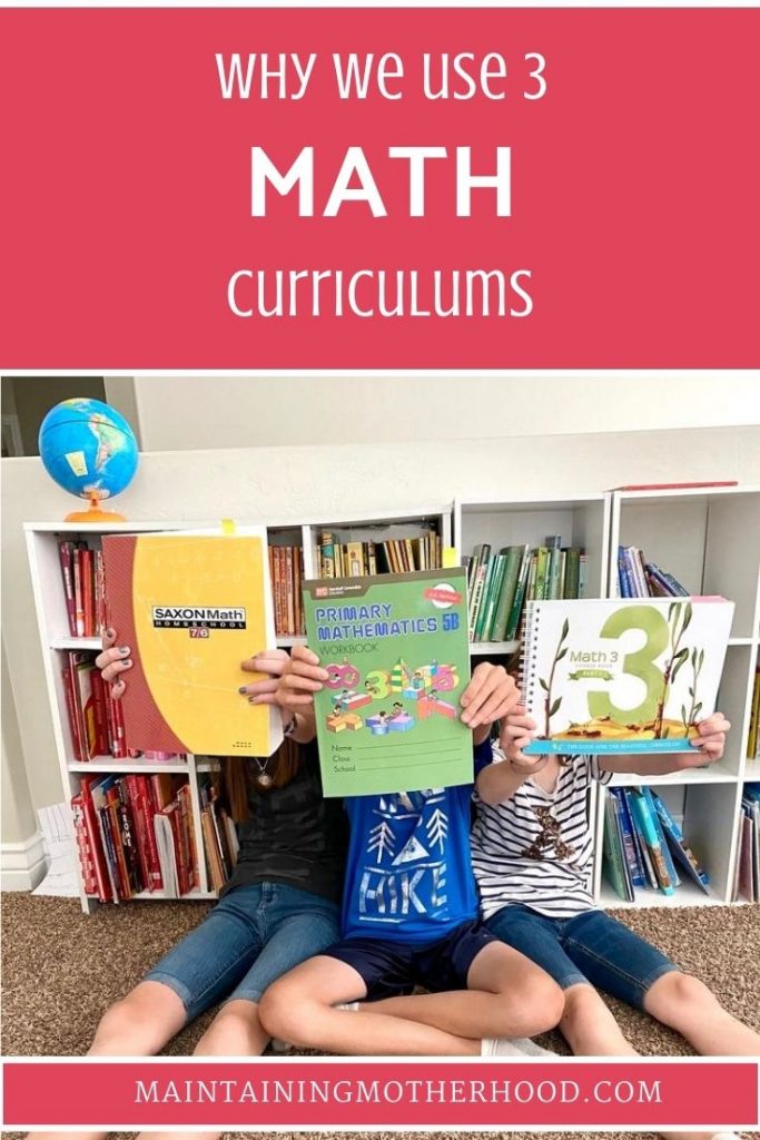 Are you trying to figure out which homeschool math curriculum to use this year? Let me tell you why we use 3 different math curriculums among our 5 kids!