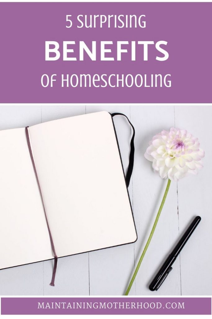 Have you been thinking about homeschool, but the entire thing seems too stressful or overwhelming? Let me tell you about 5 surprising homeschool benefits! 