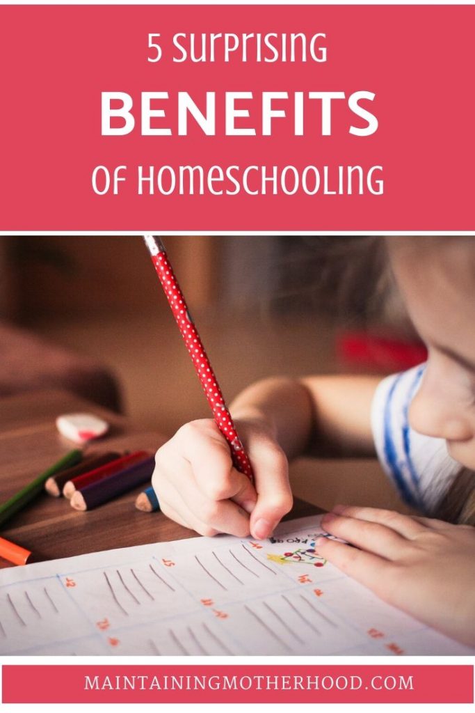 Have you been thinking about homeschool, but the entire thing seems too stressful or overwhelming? Let me tell you about 5 surprising homeschool benefits! 