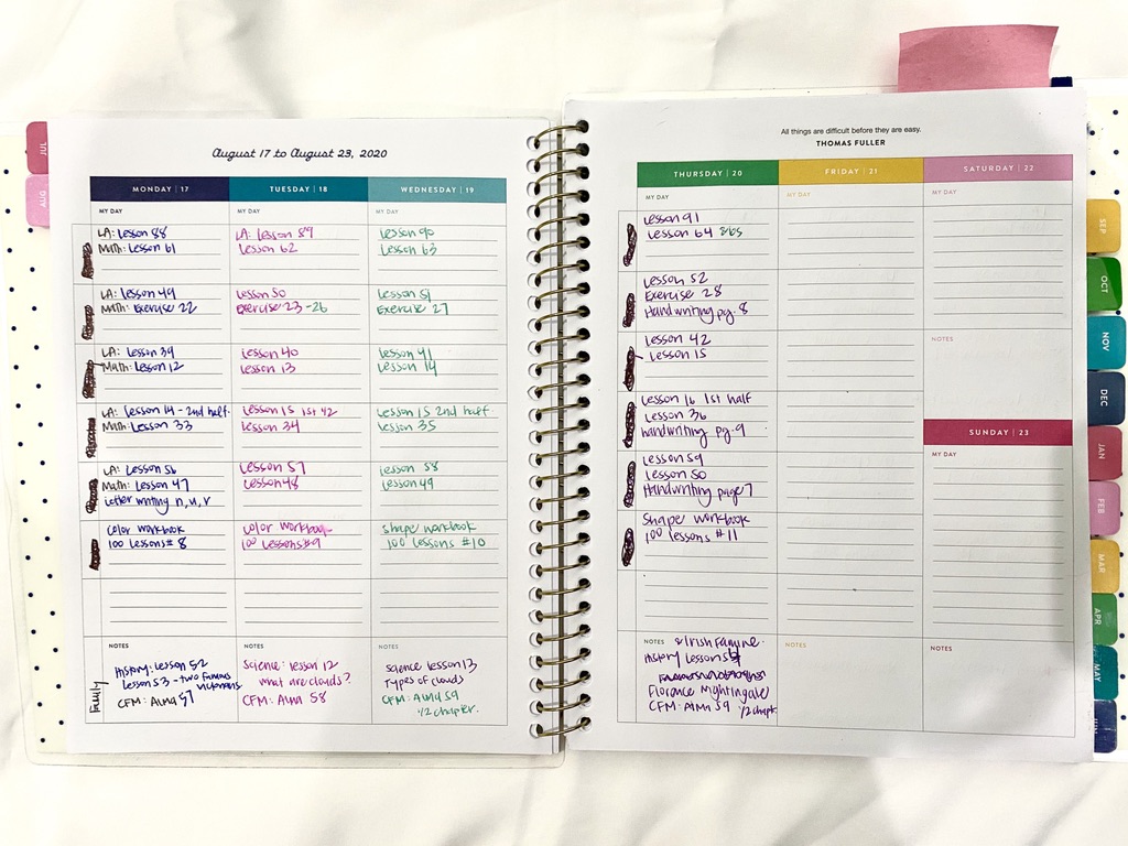 Are you overwhelmed when planning your homeschool year? Here's my easy planning process to help our year run smoothly!