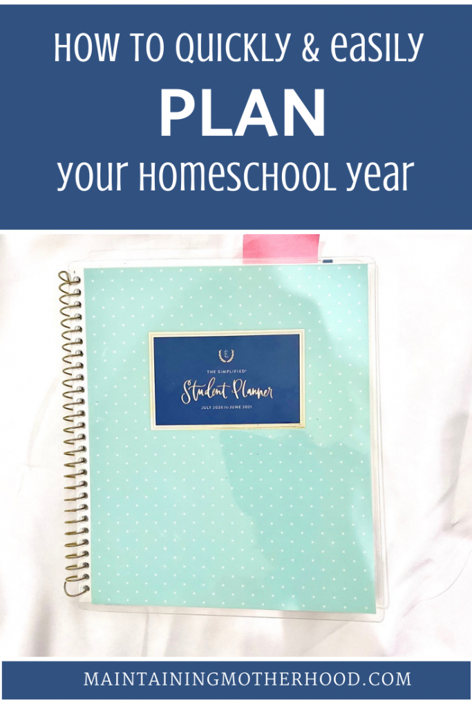 Are you overwhelmed when planning your homeschool year? Here's my quick easy planning process to help our year run smoothly!