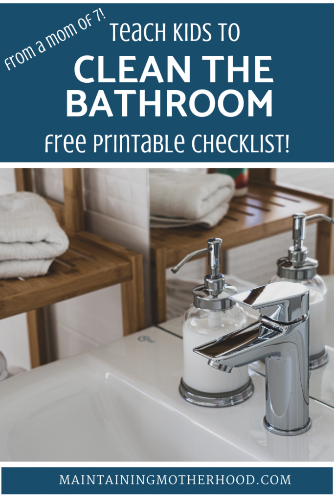 Bathroom Cleaning Checklist for Kids