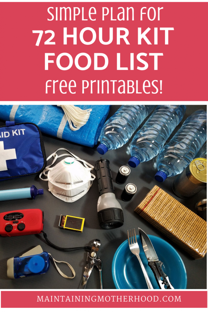 Trying to prepare a 72 Hour Kit Food List? Here's a 3 day Menu and Shopping List to easily prepare your family for an emergency!