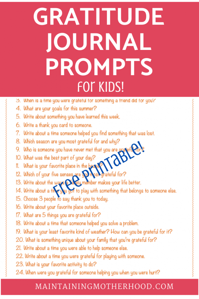 Journal Prompts for Kids