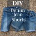 Looking for some comfortable and durable jean shorts? Why not use your favorite jeans with the worn out knee for some great DIY denim shorts?